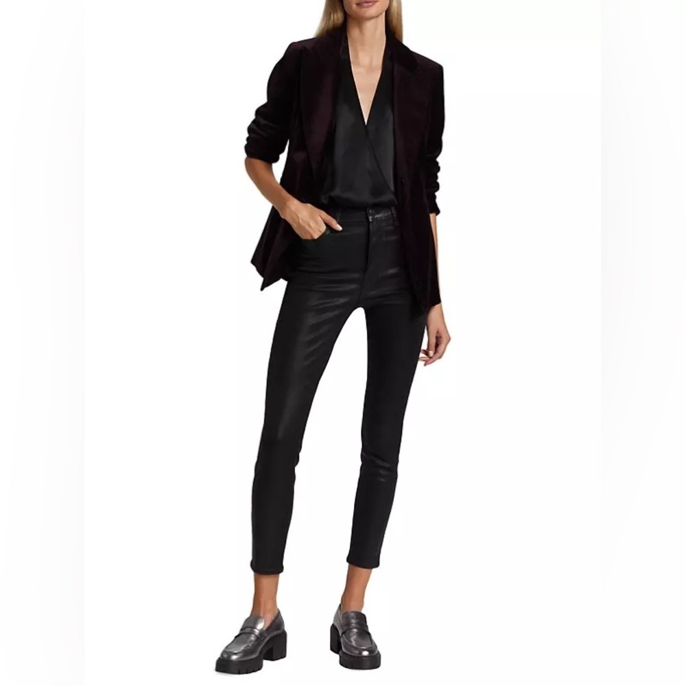 Paige Margot Coated Ankle Skinny Jeans, Black - 27